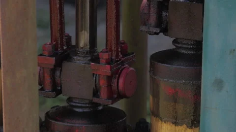 Old , Vintage Engine - large pistons #19 Stock Footage 54960586