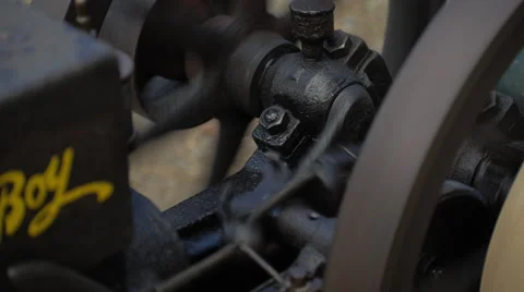 Old , Vintage farm Engine #5 Stock Footage 54960470