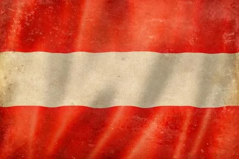 Old vintage flag of Austria, worn and stained Stock Illustration