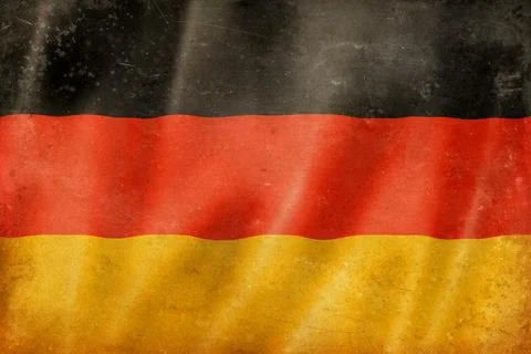 Old vintage flag of Germany, worn and stained Stock Illustration
