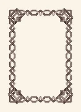 Old Vintage Frame with Cut Angles and Thin Swirls 스톡 일러스트