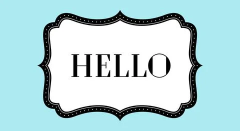 Old vintage frame with text Hello Stock Illustration