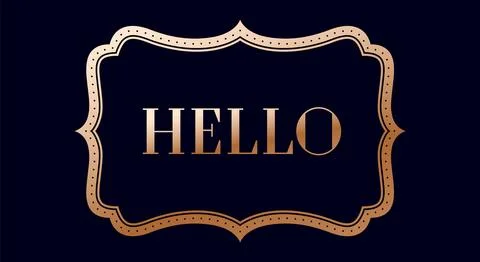Old vintage frame with text Hello Stock Illustration