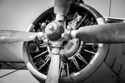 Old vintage jet engine Stock Photos