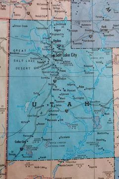 Old vintage map of Utah. Stock Photos