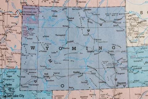 Old vintage map of Wyoming. Stock Photos