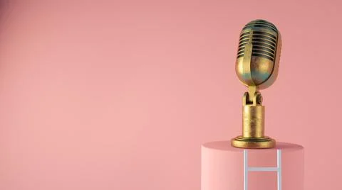 Old vintage microphone Stock Illustration
