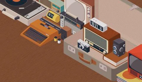 Old vintage objects イラスト素材