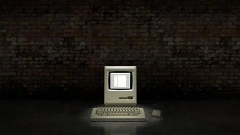 An old vintage obsolete computer. Stock Illustration