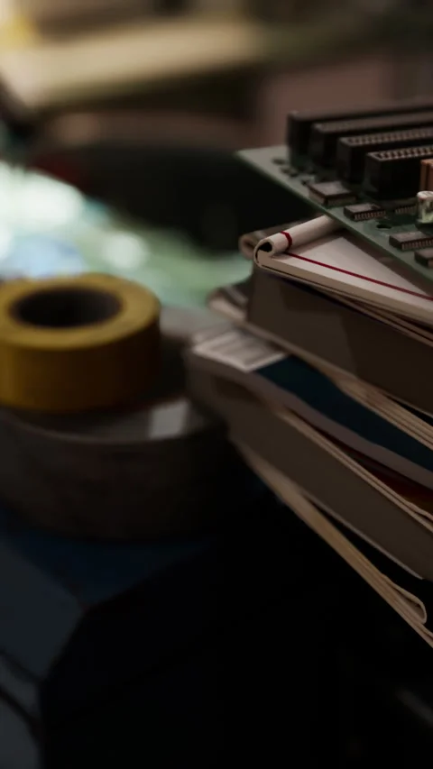 Old vintage personal computer workspace Stock Footage 275273300