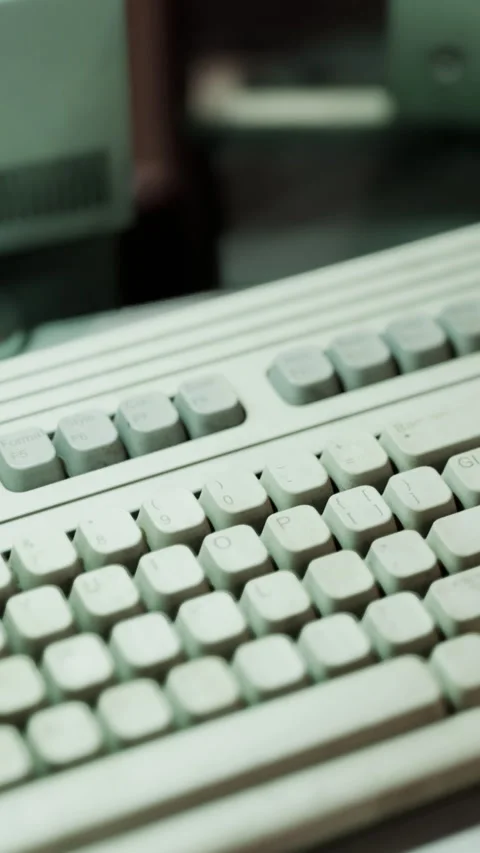 Old vintage personal computer workspace Stock Footage 275273320