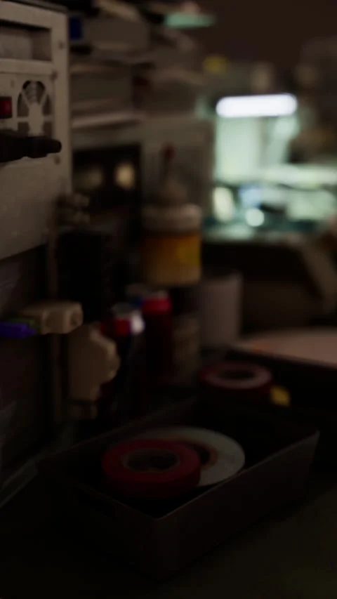 Old vintage personal computer workspace Stock Footage 276379631