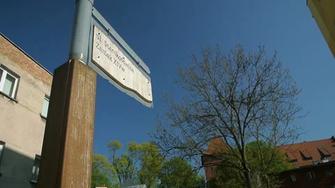 Old vintage pointer of castle in Bytow, Poland Stock-Footage 107238859