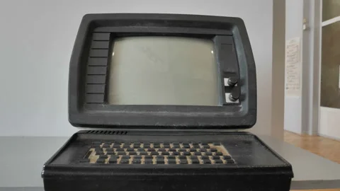 Old Vintage PС Computer 1970S Stock Footage 153398505