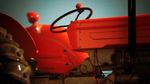 Old vintage retro tractor Stock Footage 129180291