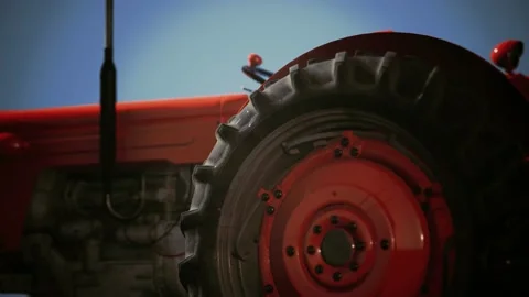 Old vintage retro tractor Stock Footage 142717384