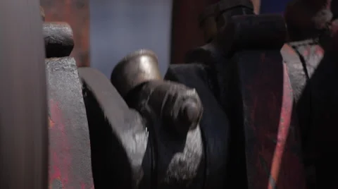 Old , Vintage rotating Engine #15 Vídeos de archivo 54960539