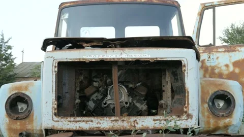 Old Vintage Rusty Car Stock Footage 104482337