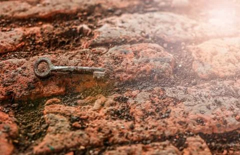 Old vintage rusty key Stock Photos