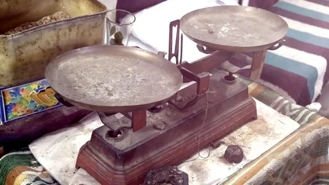 Old Vintage Scales Stock Footage 114255166