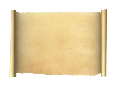 Old vintage scroll isolated on white background Stock Illustration