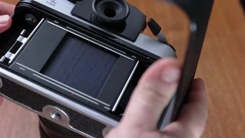 The old vintage soviet reflex medium format. Stock Footage 168325194