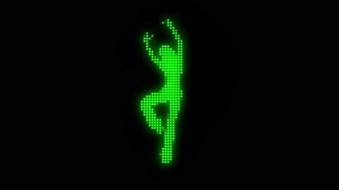 Old vintage style Pixelated computer gaming character  dancing 3d animation Stock Footage 136124252