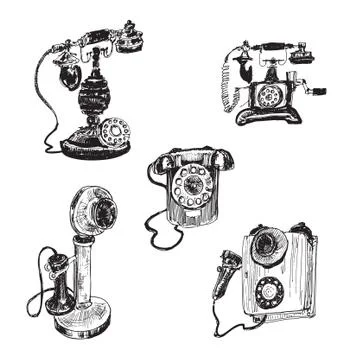 Old vintage telephone Illustrazione stock
