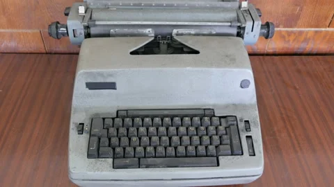 Old vintage typewriter, flying camera Stock Footage 96001791