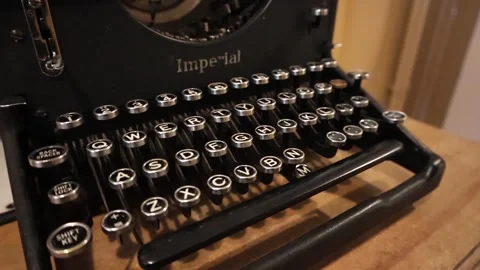 Old Vintage Typewriter Keyboard Close Up Stock Footage 247907207