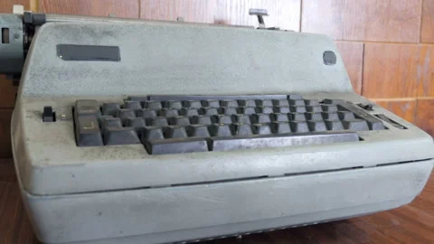 Old vintage typewriter. Pan view Stock Footage 96002529