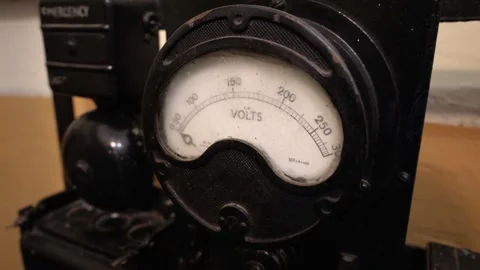 Old Vintage Voltmeter Close Up Stock Footage 246938919