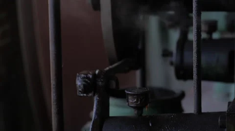 Old , Vintage working Engine tilt #25 Stock Footage 54960594