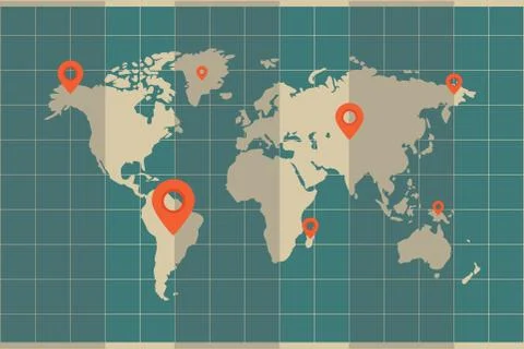 Old vintage world map Stock Illustration