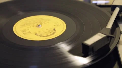 Old vinyl on record player Stock Footage 48498835