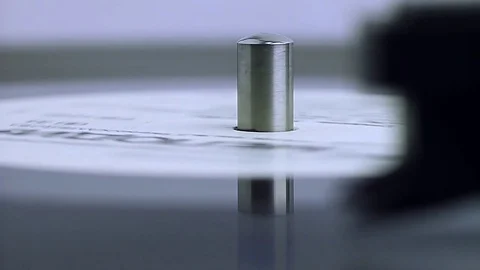 The old vinyl spinning Stock Footage 75763416