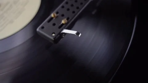 Old vinyl turntable playing music Stock Footage