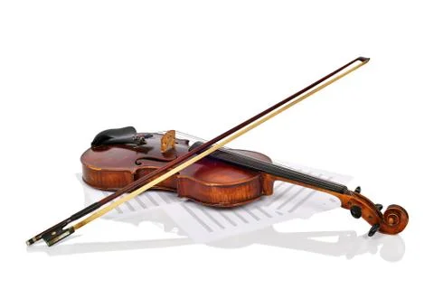Old violin and notes Foto stock