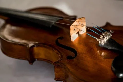 Old violin close up Stock Photos