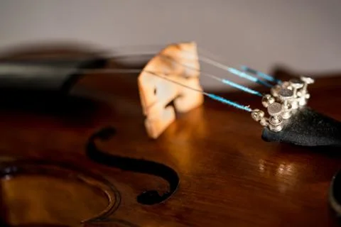 Old violin close up Stock Photos