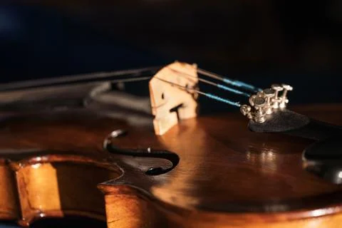 Old violin close up Stock Photos