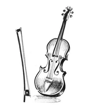 Old violin Stock Illustration
