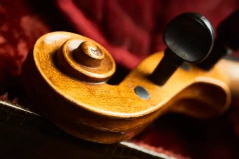 Old violin in nice case Stock Photos