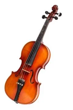 Old violin on white background. Stock Photos