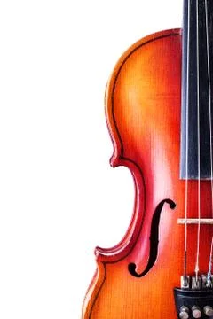 Old violin on white background Stock Photos