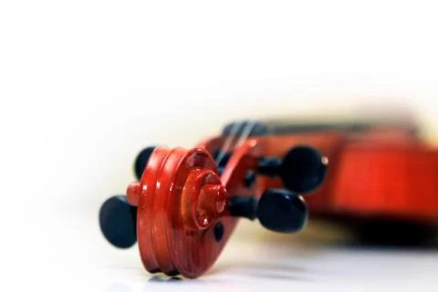 Old violin on the white background Stock Photos