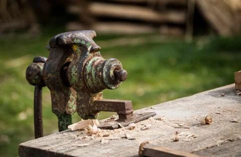 Old vise Stock Photos