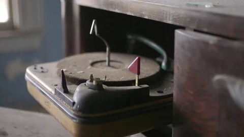 Old Vitange Dusty Record Player Stock Footage 73572114