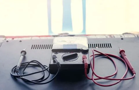 Old Voltmeter for Testing Voltage On electrical appliances Stock Photos