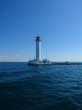 Old Vorontsov lighthouse. Boat trip along the coast. Stock Photos